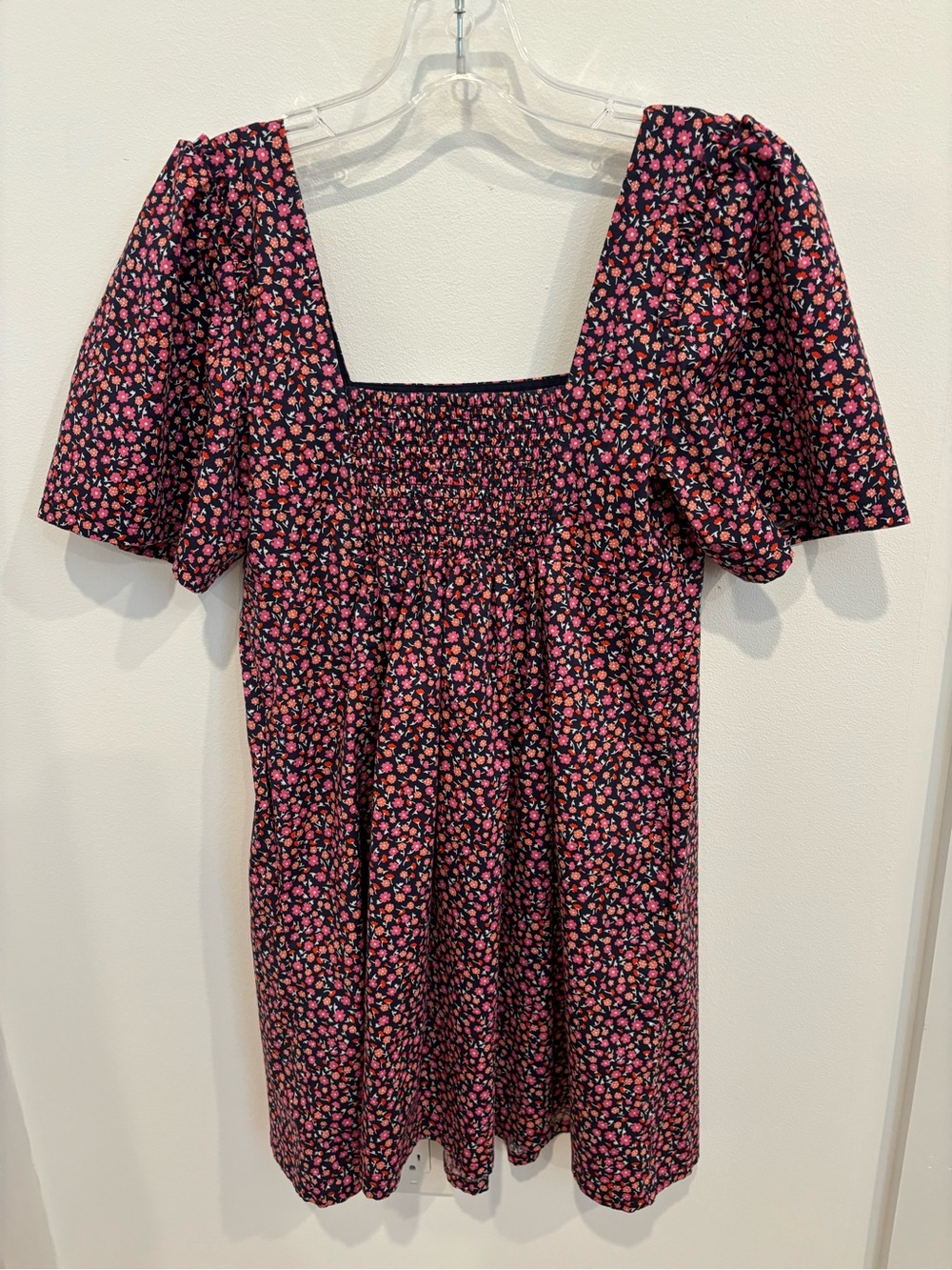 Draper James Dottie Babydoll Shift Dress Women XS Nassau Multi Navy Floral Print - Picture 5 of 14